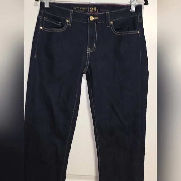 Kate Spade Jeans Kate Spade Broome Street Dark Blue Denim Skinny Jeans Sz 29 - Picture 5 of 16
